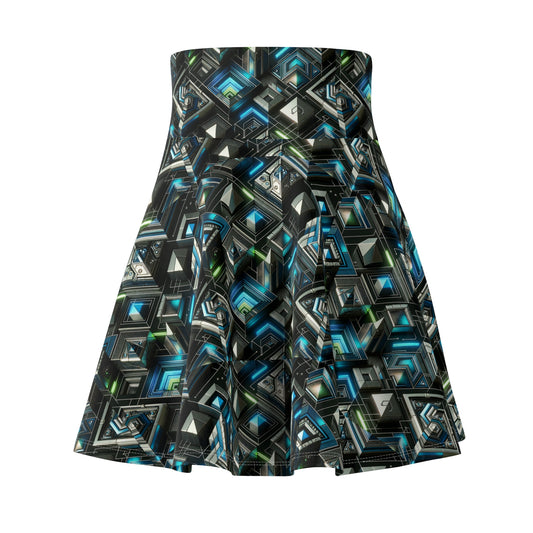 Tech-Infused Futurism Futuristic Tech Women's Skater Skirt - 8404 Design-61