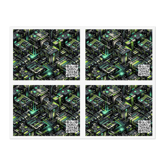 Tech-Infused Graphics Tech-Forward Streetwear Sticker Sheets - 8404 Design-47