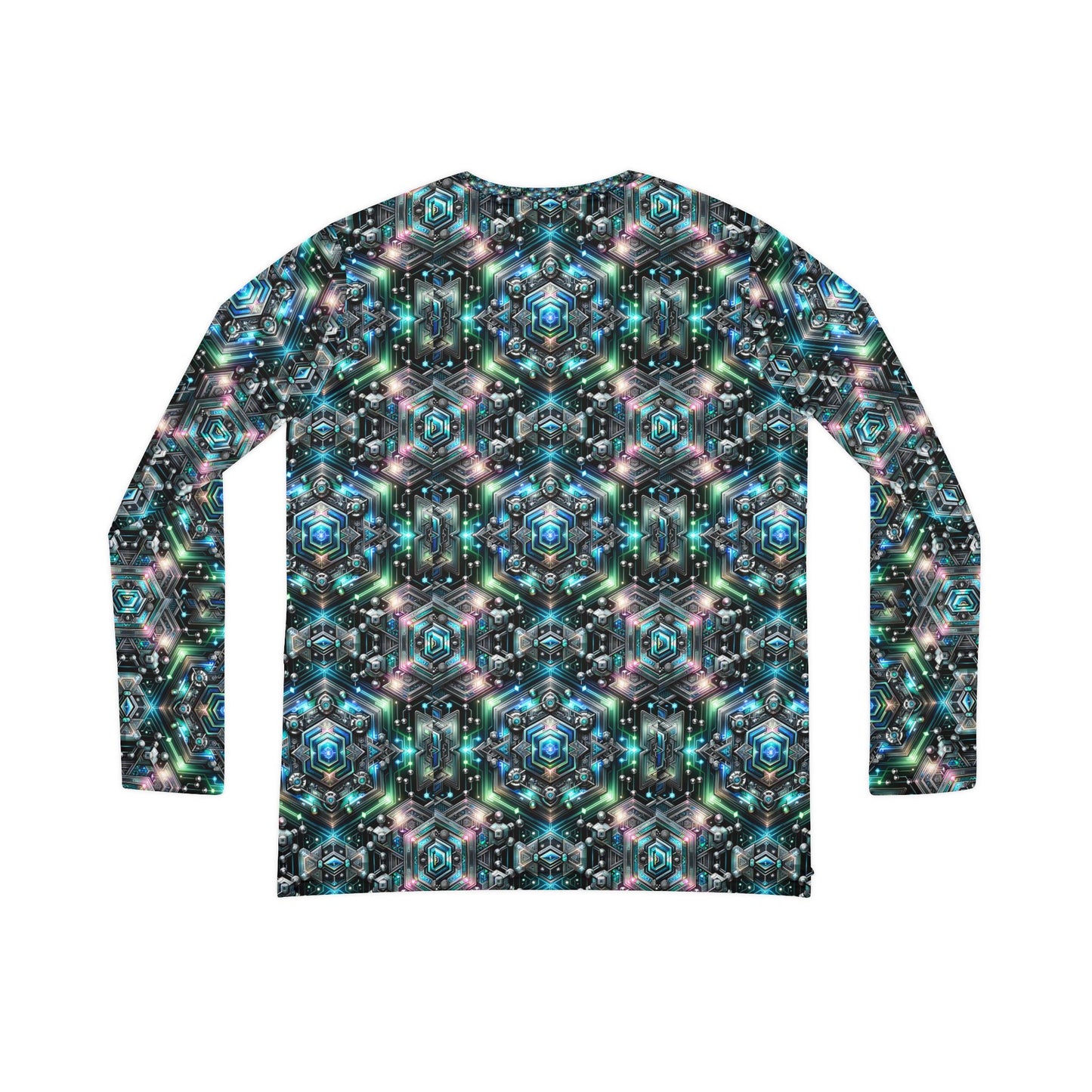 Tech-Infused Futurism Futuristic Tech Women's Long Sleeve V-Neck Shirt - 8404 Design-63