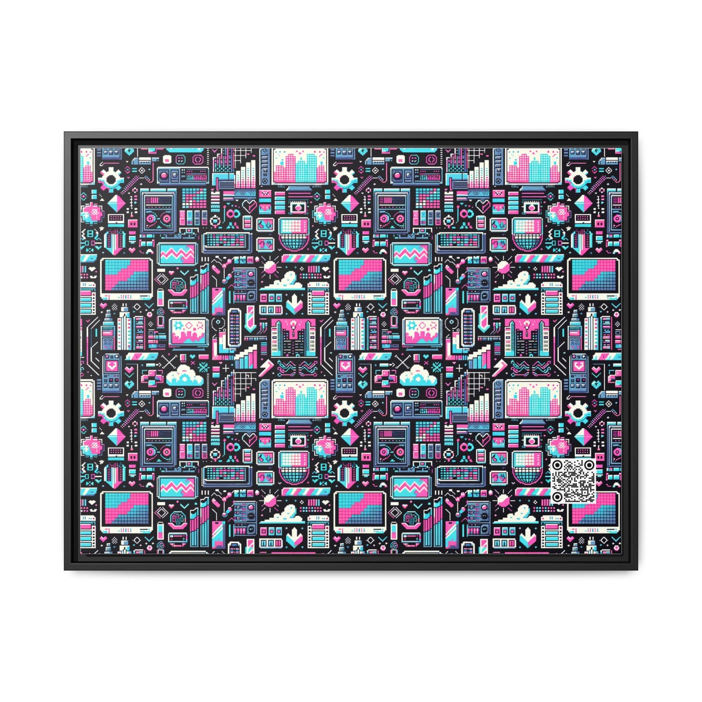 Digital Rebellion Youthful Streetwear with a Rebellious Digital Twist Matte Canvas, Framed (multi-color) - 8404 Design-71 A