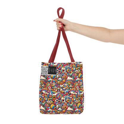 Neon Pop Playful Pop Culture Mashup Tote Bag - 8404 Design-62