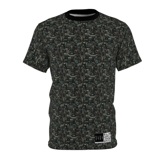 Tech Noir Aesthetics Sleek Tech Streetwear Unisex Cut & Sew Tee - 8404 Design-52