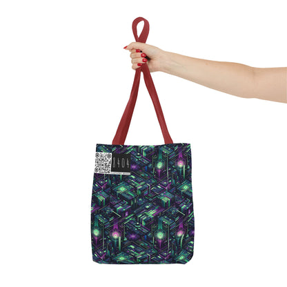 Tech Noir Aesthetics Tech-Forward Urban Dystopia Tote Bag - 8404 Design-43