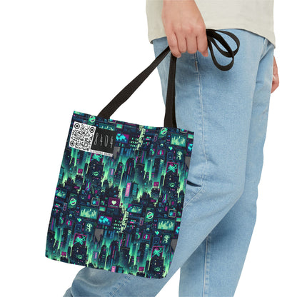 Tech Noir Graphics Futuristic Cyberpunk Tote Bag - 8404 Design-52