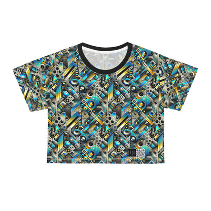 Tech Art Fusion Tech-Forward Streetwear Crop Tee - 8404 Design-50
