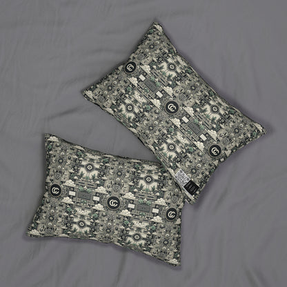 Cyber Garden Party Tech Garden Extravaganza Spun Polyester Lumbar Pillow - 8404 Design-54 B