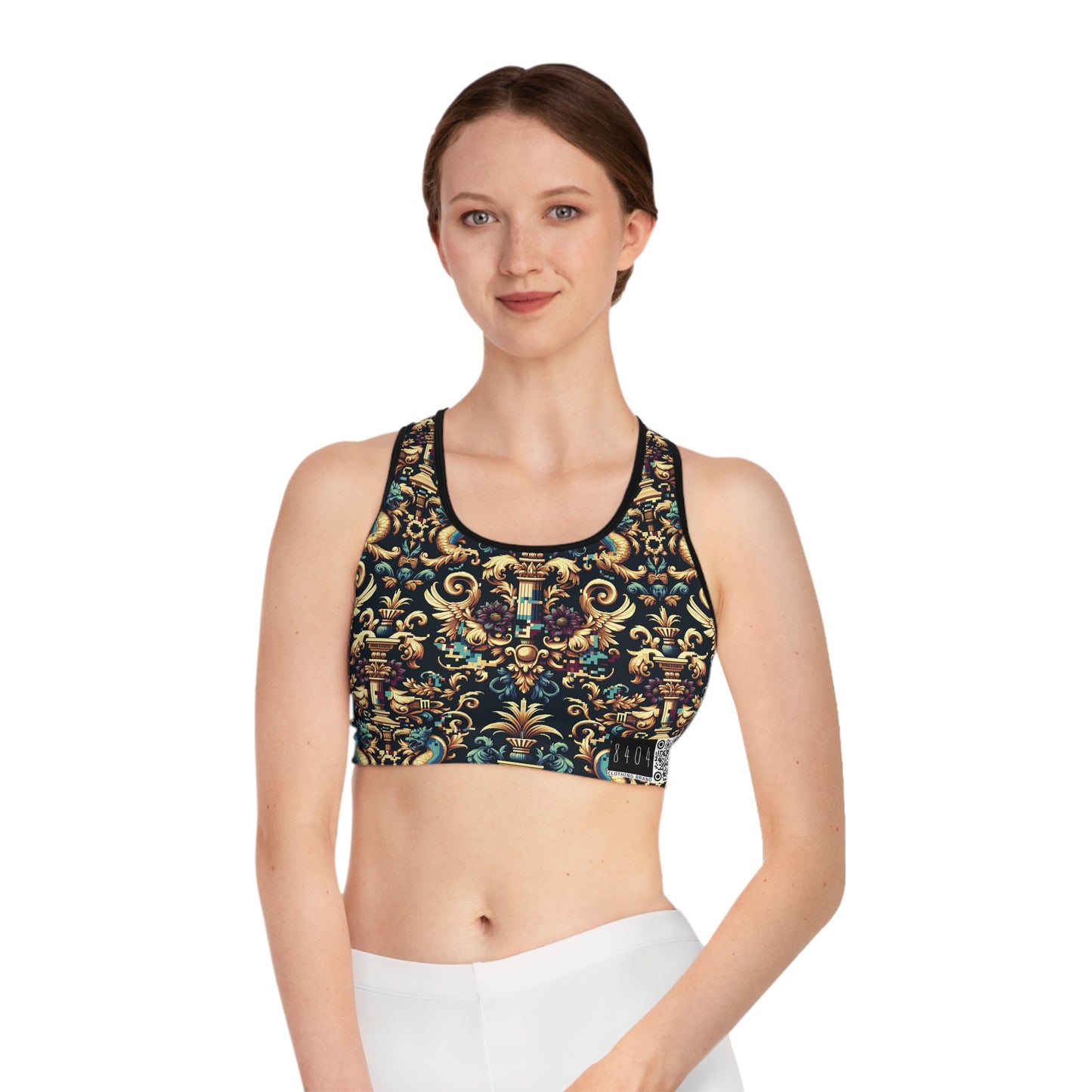 Digital Renaissance Modern Baroque Fusion Sports Bra - 8404 Design-57