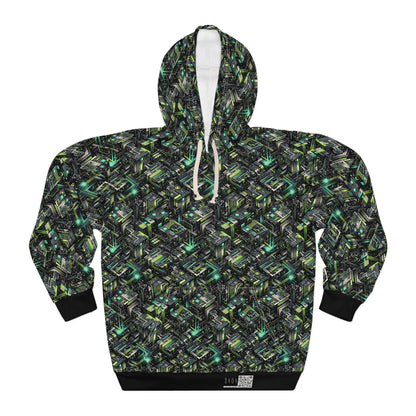 Tech-Infused Graphics Tech-Forward Streetwear Pullover Hoodie - 8404 Design-47