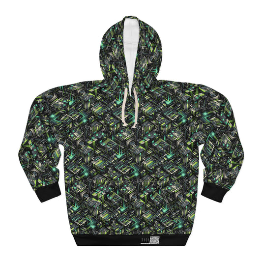 Tech-Infused Graphics Tech-Forward Streetwear Pullover Hoodie - 8404 Design-47