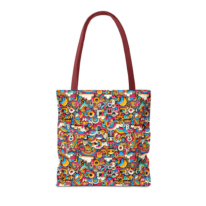 Neon Pop Playful Pop Culture Mashup Tote Bag - 8404 Design-62