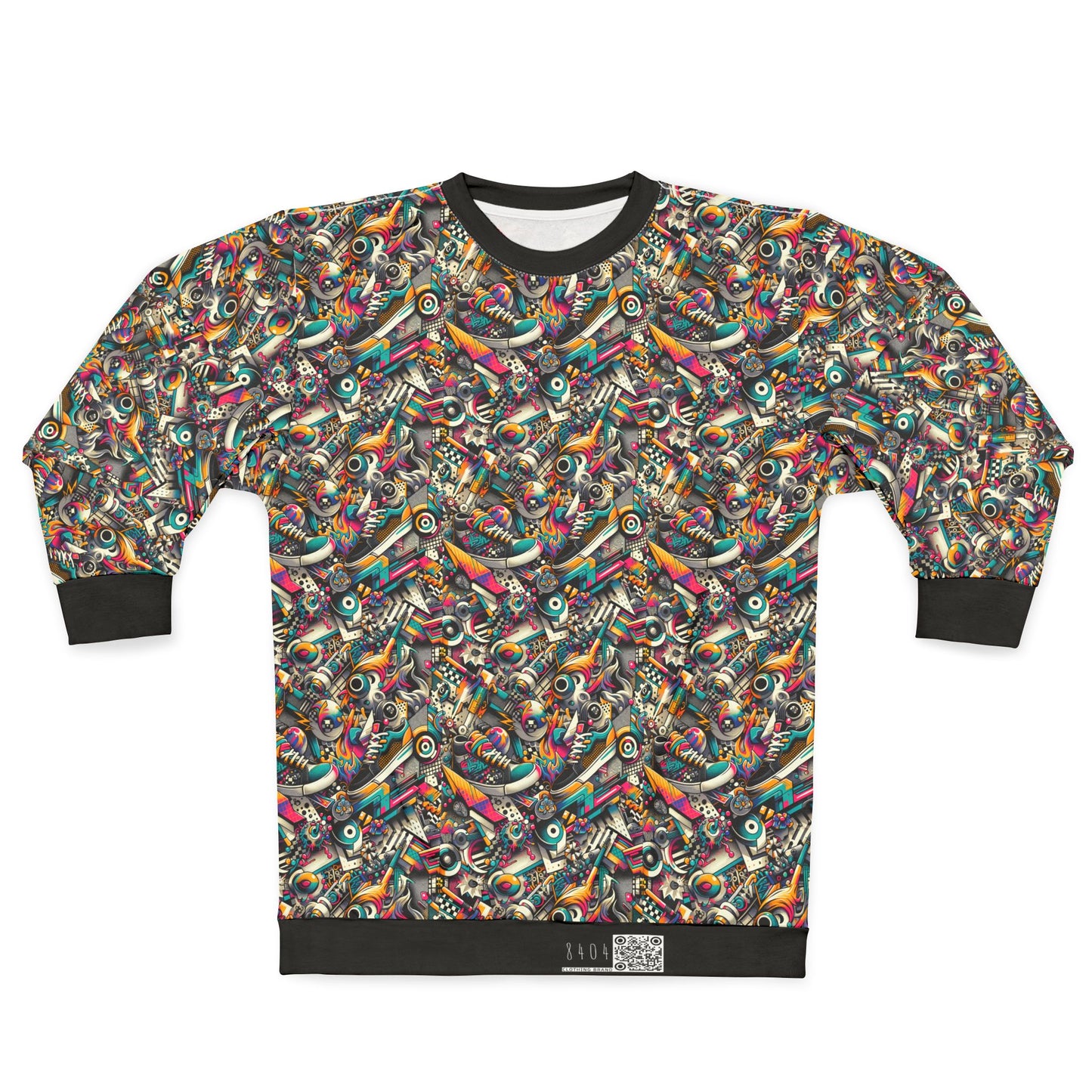 Urban Graffiti Fusion Eclectic Street Art Meets Modern Tech Culture Sweatshirt - 8404 Design-55