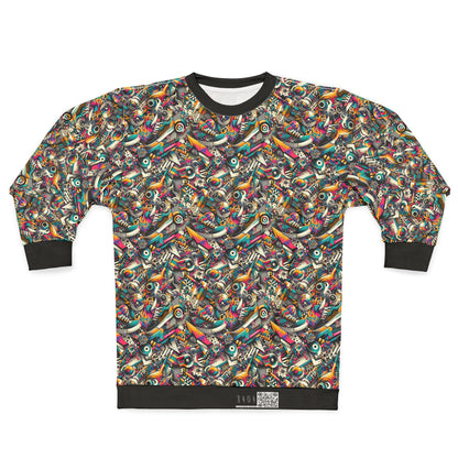 Urban Graffiti Fusion Eclectic Street Art Meets Modern Tech Culture Sweatshirt - 8404 Design-55