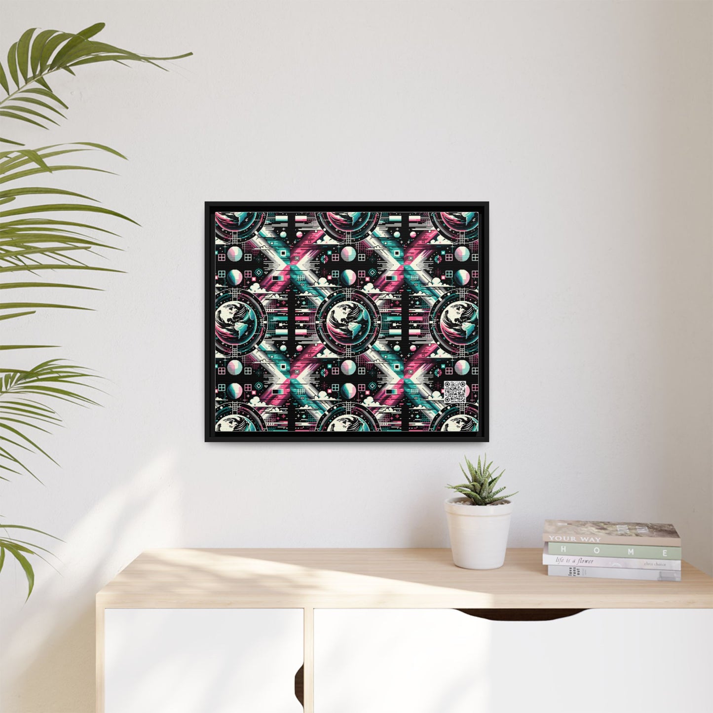 Digital Artistry Digital-native Streetwear Matte Canvas, Framed (multi-color) - 8404 Design-62 B