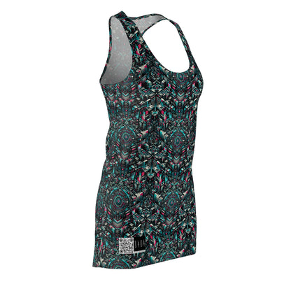 Digital Rebellion Tech-Inspired Streetwear Women's Cut & Sew Racerback Dress - 8404 Design-54