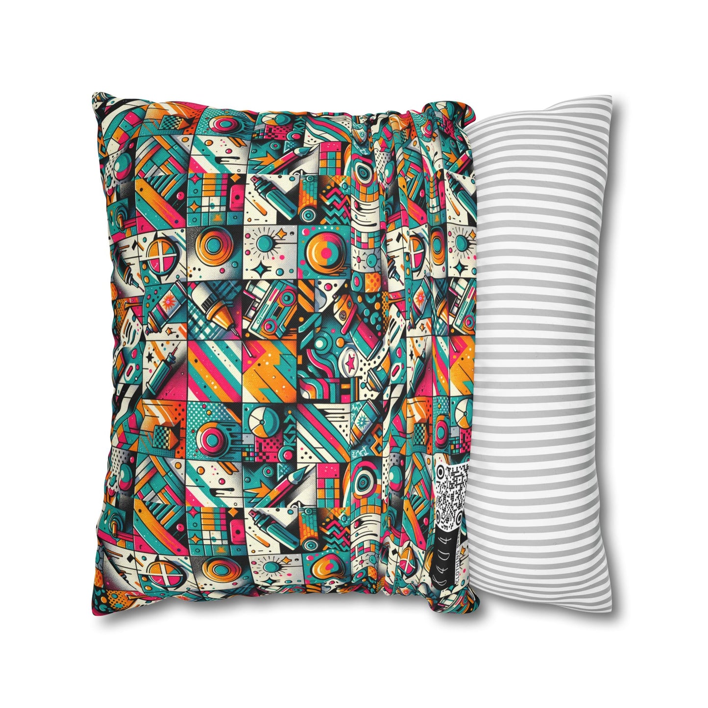 Graffiti Fusion Modern Street Art Fusion Spun Polyester Square Pillowcase - 8404 Design-58