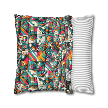 Graffiti Fusion Modern Street Art Fusion Spun Polyester Square Pillowcase - 8404 Design-58