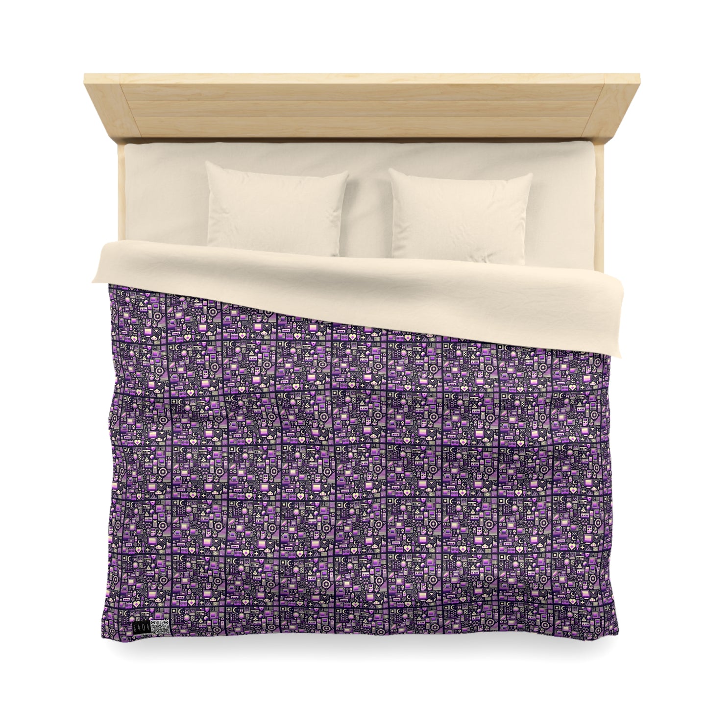 Digital Nostalgia Remix Modern Vintage Fusion Microfiber Duvet Cover - 8404 Design-54