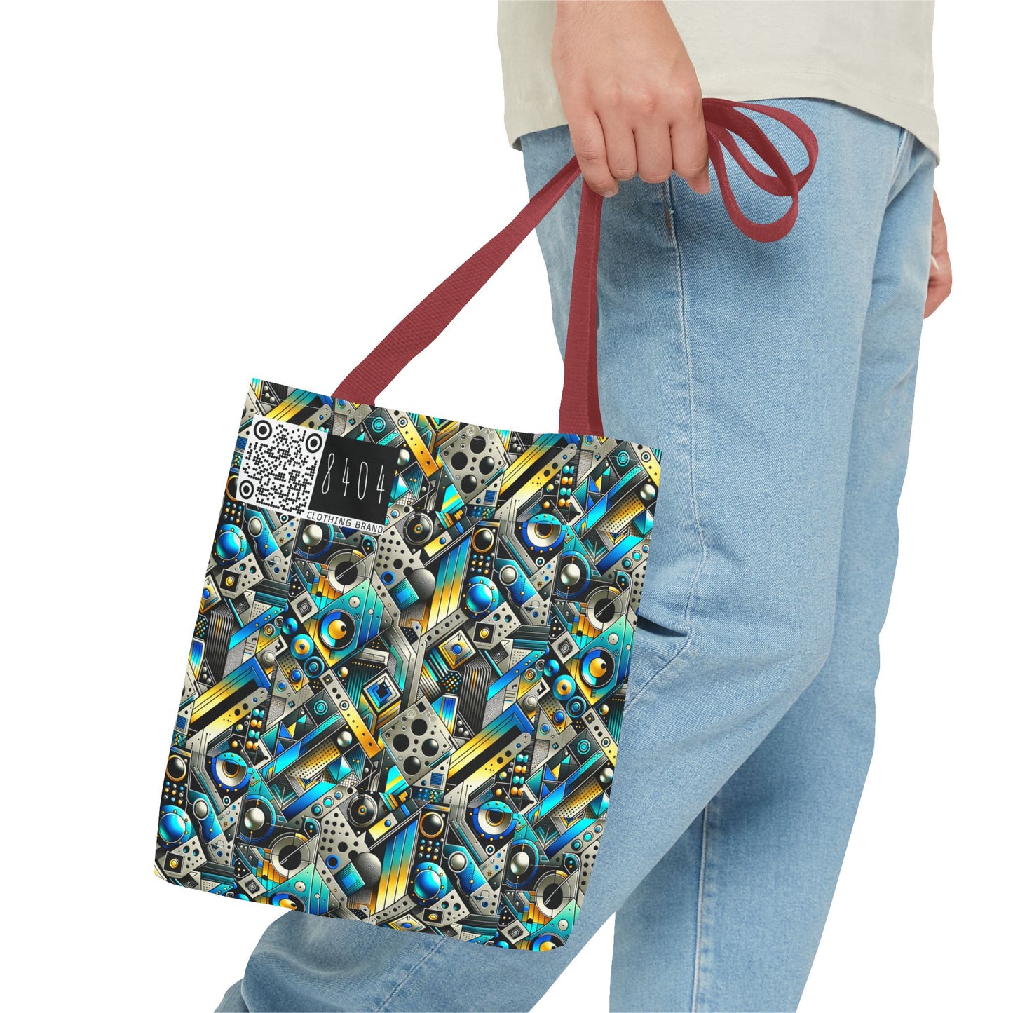 Tech Art Fusion Tech-Forward Streetwear Tote Bag - 8404 Design-50