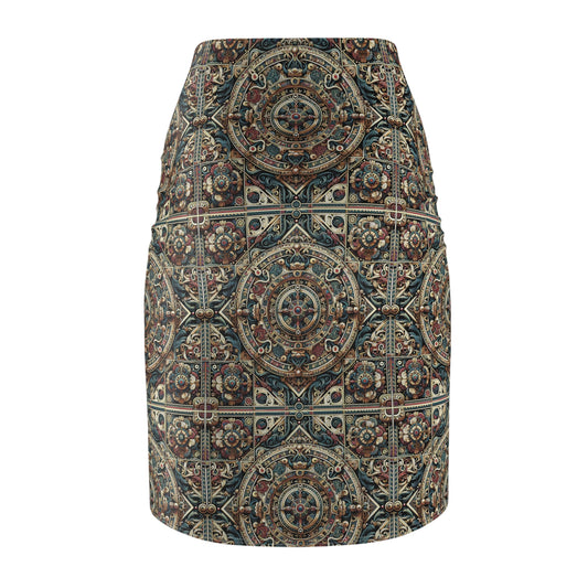 Urban Renaissance Historical Fusion With Street Edge Women's Pencil Skirt - 8404 Design-57