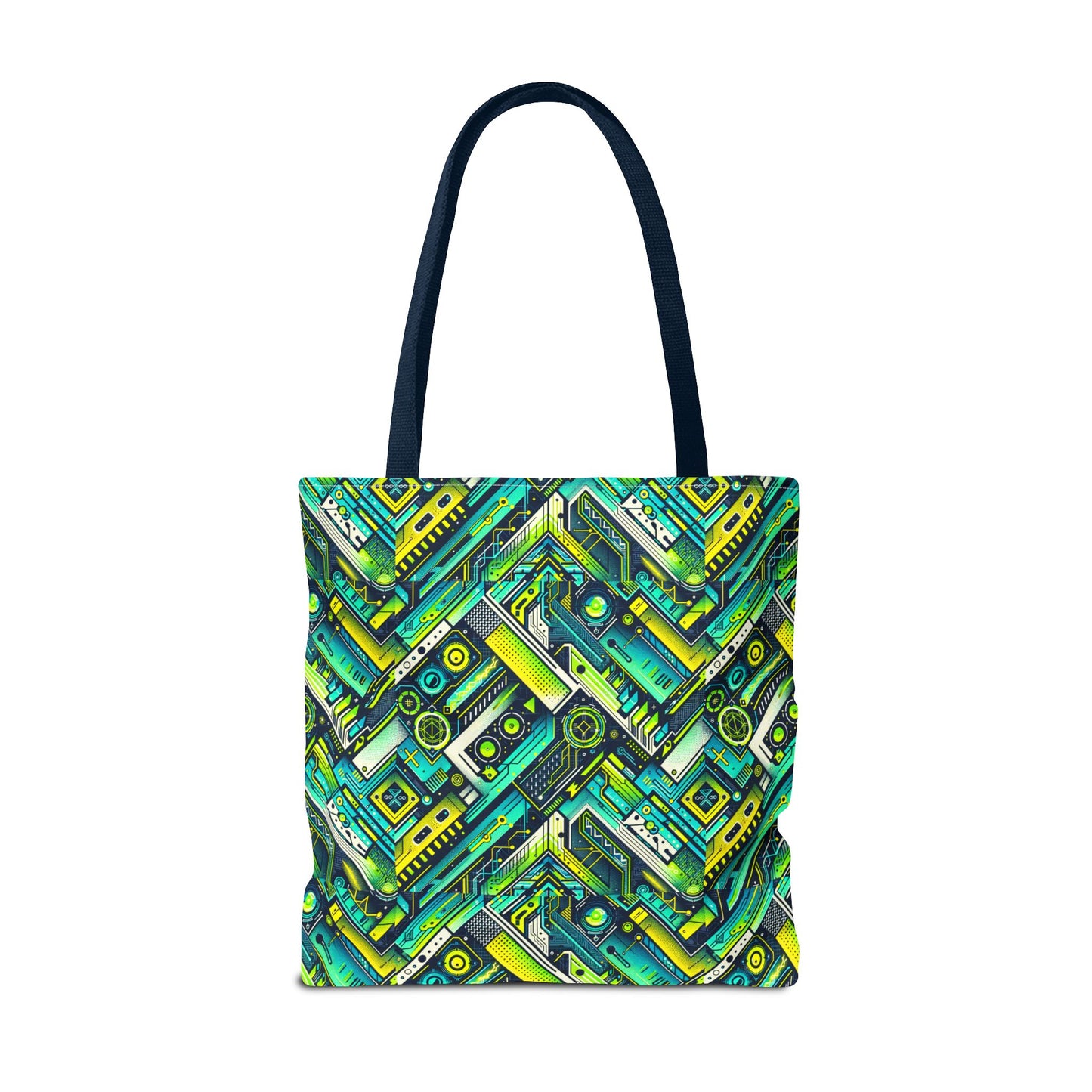 Tech-Infused Neon Tech-Forward Streetwear Tote Bag - 8404 Design-52