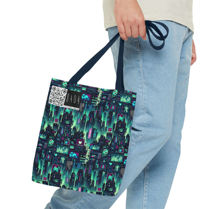 Tech Noir Graphics Futuristic Cyberpunk Tote Bag - 8404 Design-52