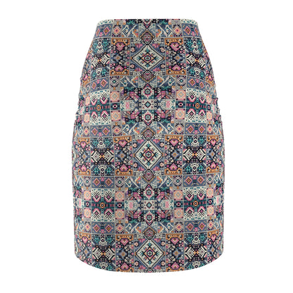 Digital Artisanal Fusion Digital Artisanal Women's Pencil Skirt - 8404 Design-65
