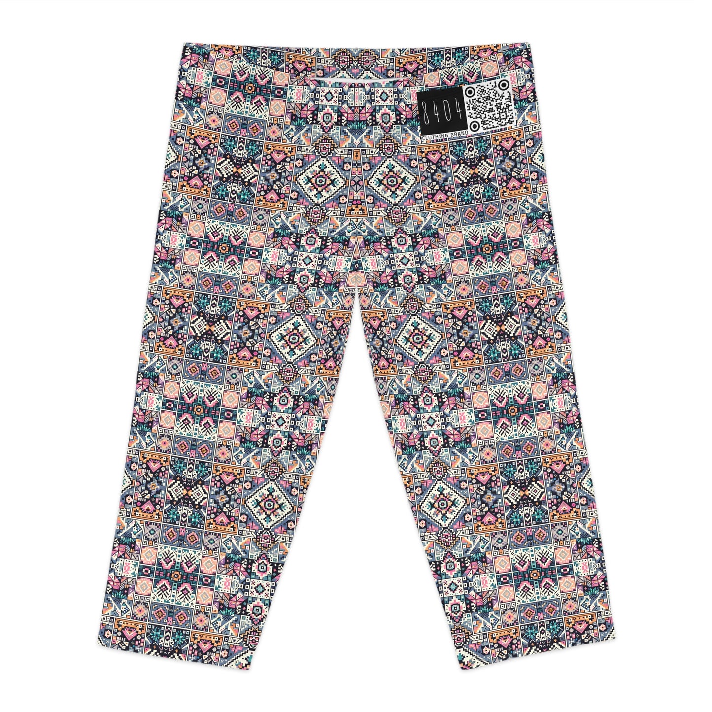 Digital Artisanal Fusion Digital Artisanal Women's Capri Leggings - 8404 Design-65