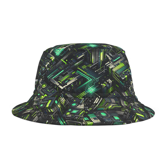 Tech-Infused Graphics Tech-Forward Streetwear Bucket Hat - 8404 Design-47