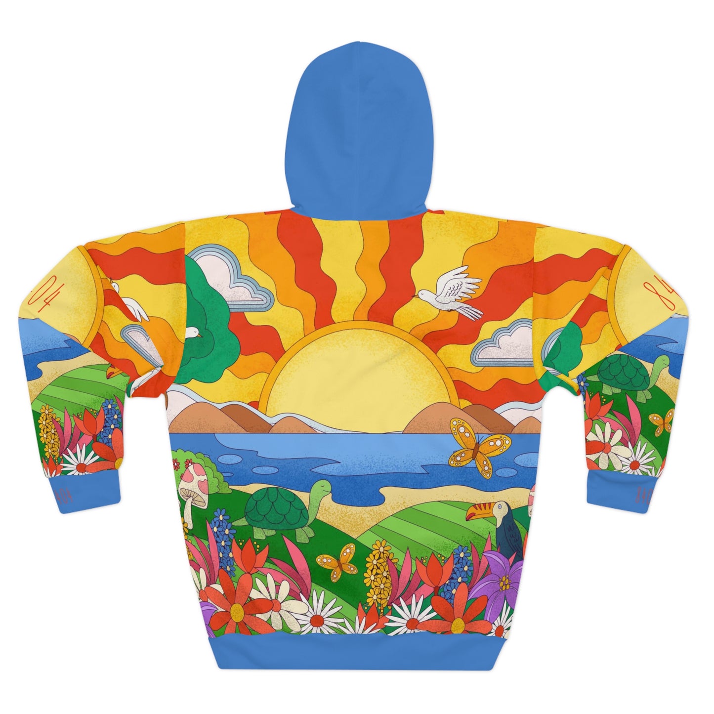 8404's Unisex Adult "A Trip to the Sunset in Blue" Fashion Pullover Hoodie