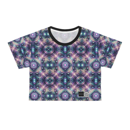 Iridescent Tech Fusion Tech-Forward Streetwear Crop Tee - 8404 Design-61