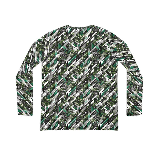 Tech Camo Fusion Tech-Forward Streetwear With a Futuristic Edge Women's Long Sleeve V-Neck Shirt - 8404 Design-63