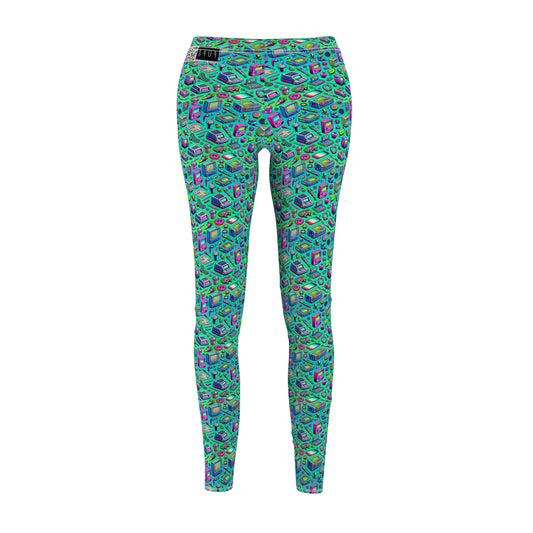Y2k Revival Nostalgic Futurism Women's Cut & Sew Casual Leggings - 8404 Design-48