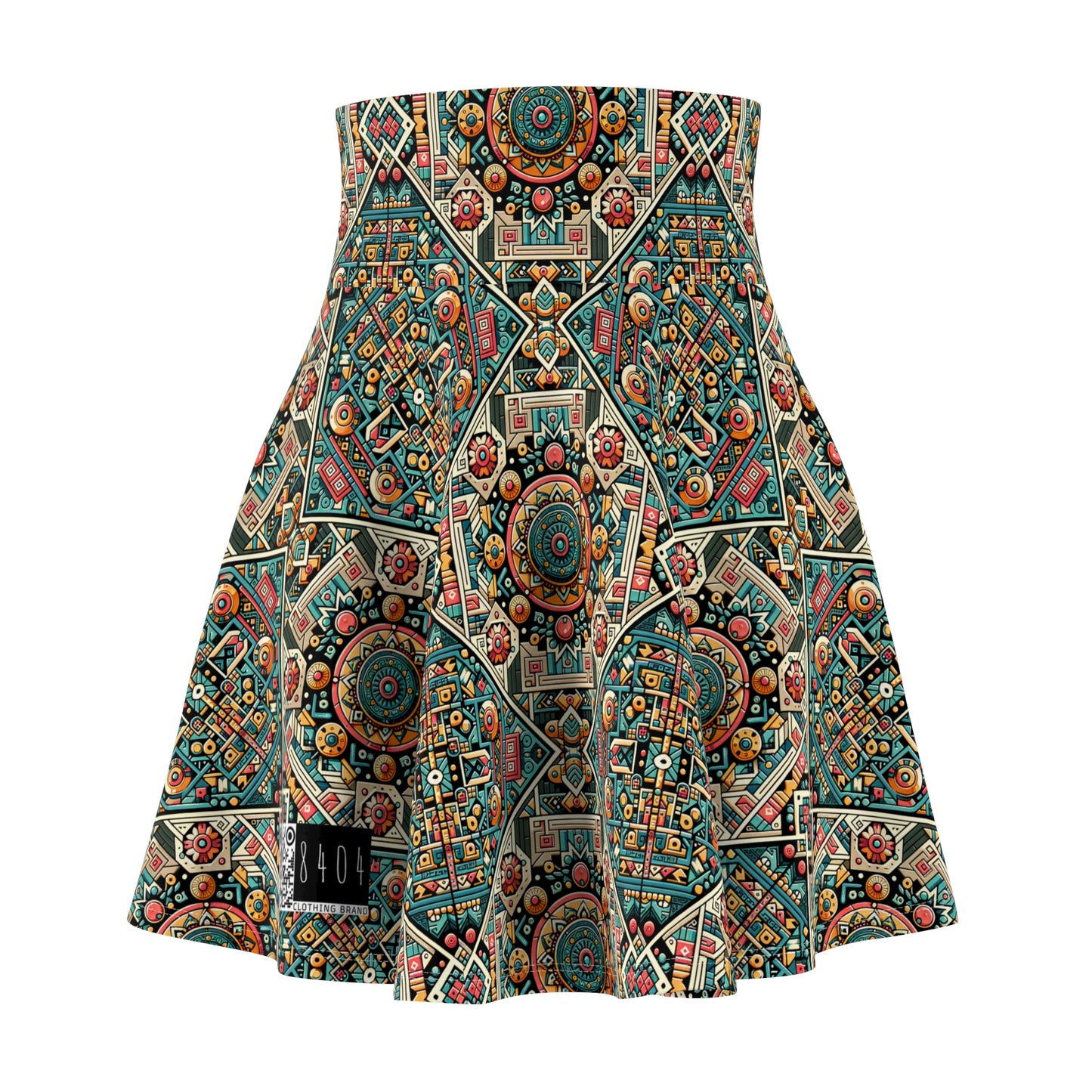 Cultural Fusion Tech Blend of Cultural Heritage With Tech-Inspired Elements Women's Skater Skirt - 8404 Design-74