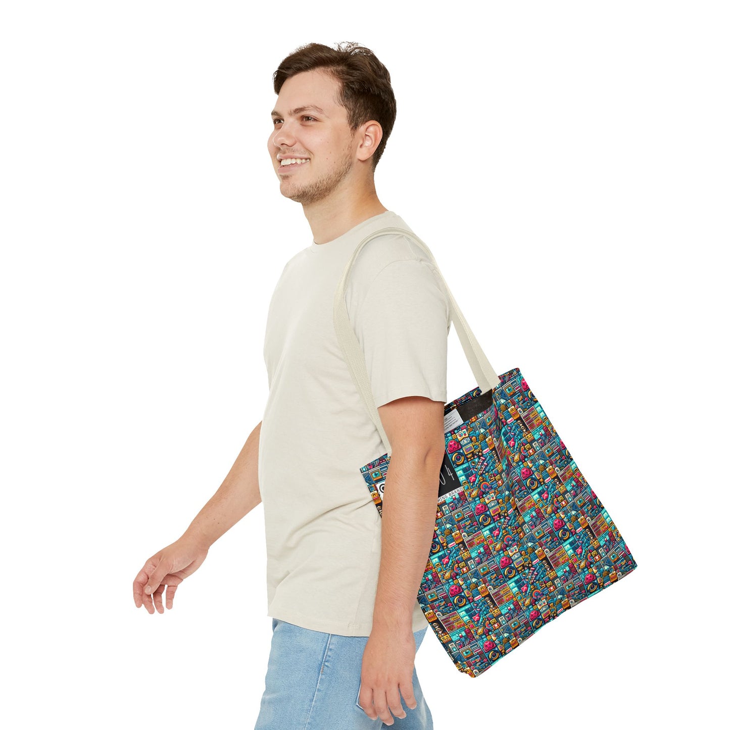 Digital Pop Culture Mashup Maximalist Pop Tote Bag - 8404 Design-47