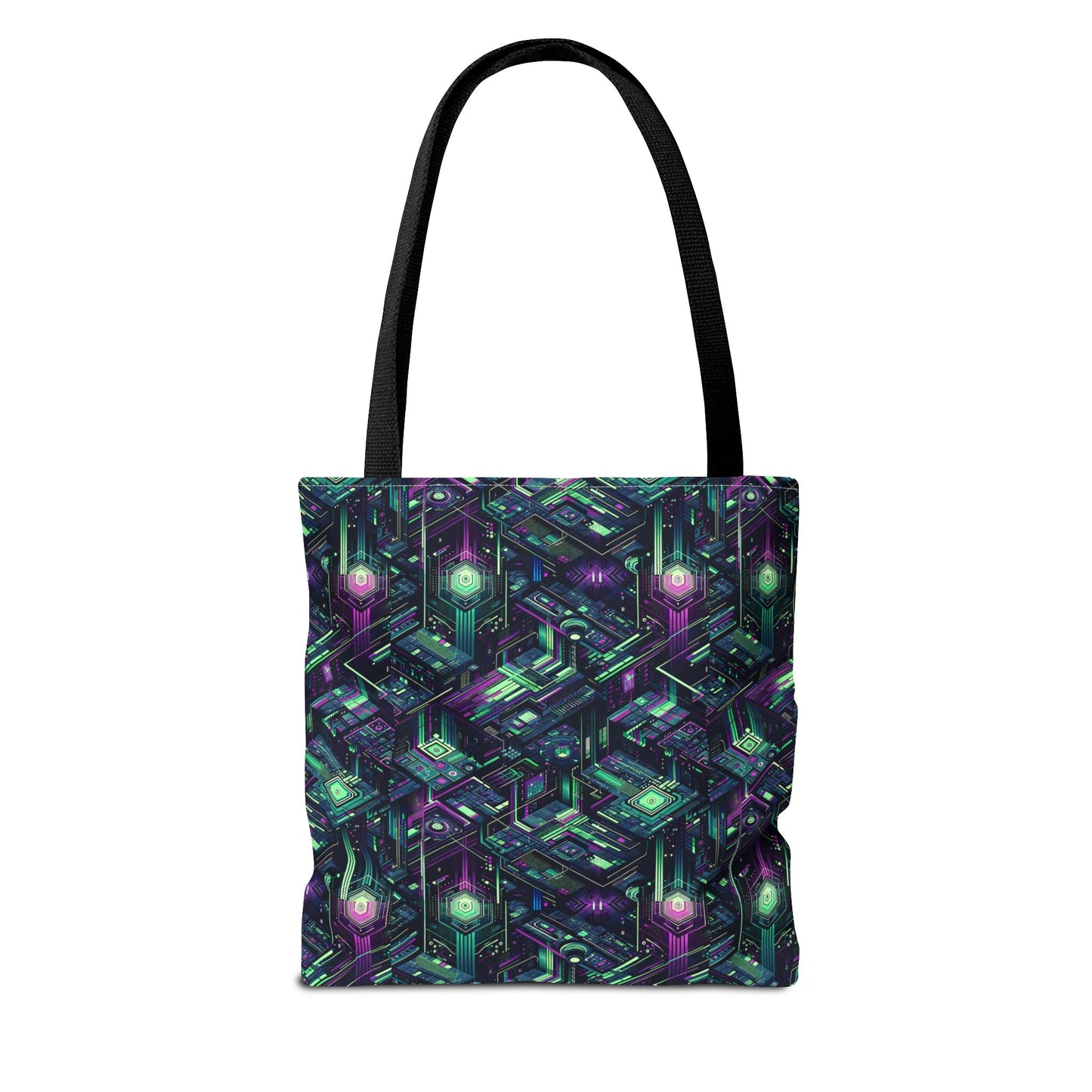 Tech Noir Aesthetics Tech-Forward Urban Dystopia Tote Bag - 8404 Design-43