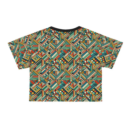 Abstract Graphic Art Modern Artistic Expression Crop Tee - 8404 Design-67