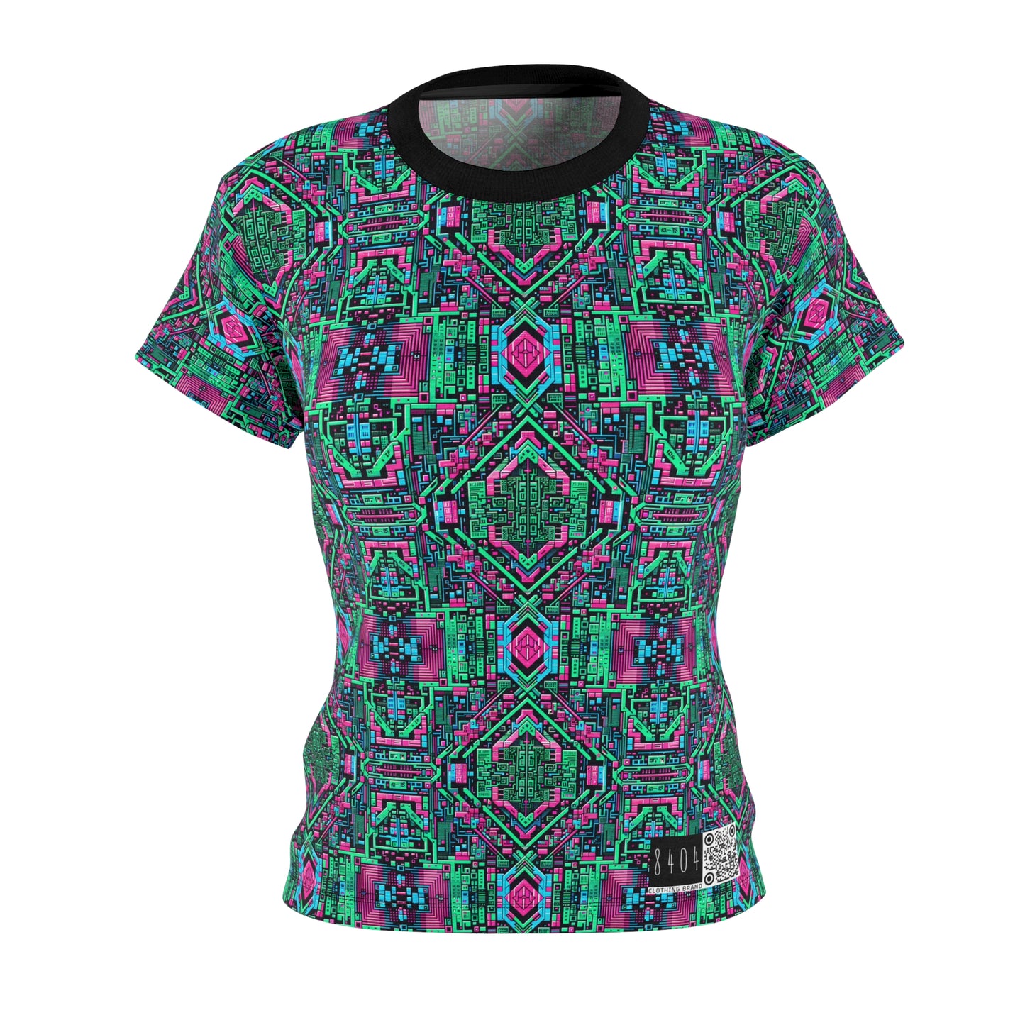 Digital Glitch Vibes Tech-Inspired Streetwear Women's Cut & Sew Tee - 8404 Design-71