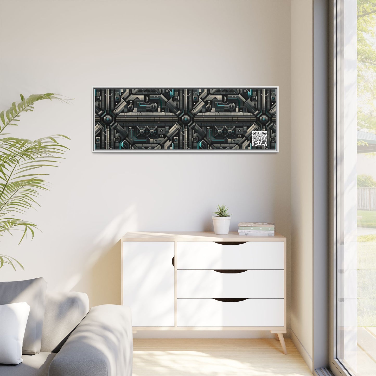 Tech Noir Futuristic Tech Aesthetic with a Dark Twist Matte Canvas, Framed (multi-color) - 8404 Design-59 B