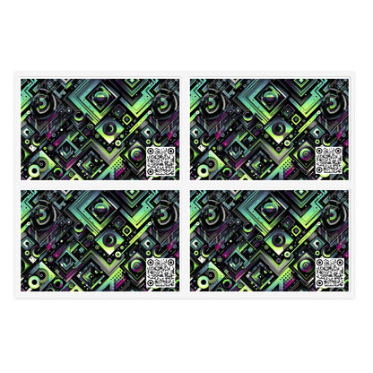 Tech-Tonal Graphics Tech-Forward Streetwear Sticker Sheets - 8404 Design-62