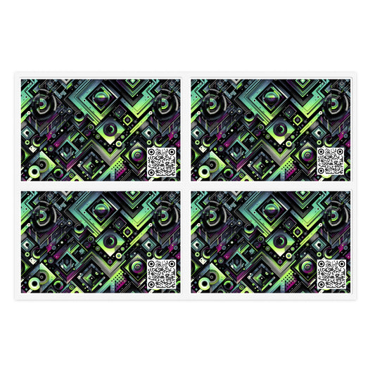 Tech-Tonal Graphics Tech-Forward Streetwear Sticker Sheets - 8404 Design-62