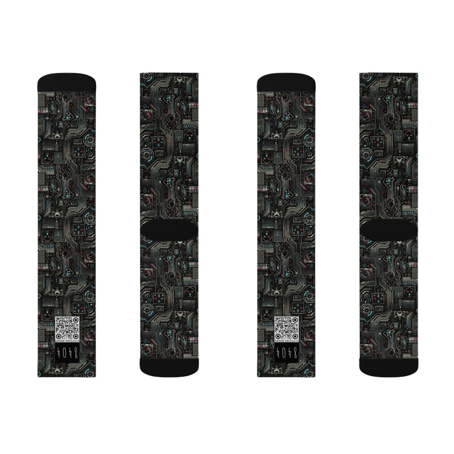 Tech Noir Aesthetics Sleek Tech Streetwear Sublimation Socks - 8404 Design-52