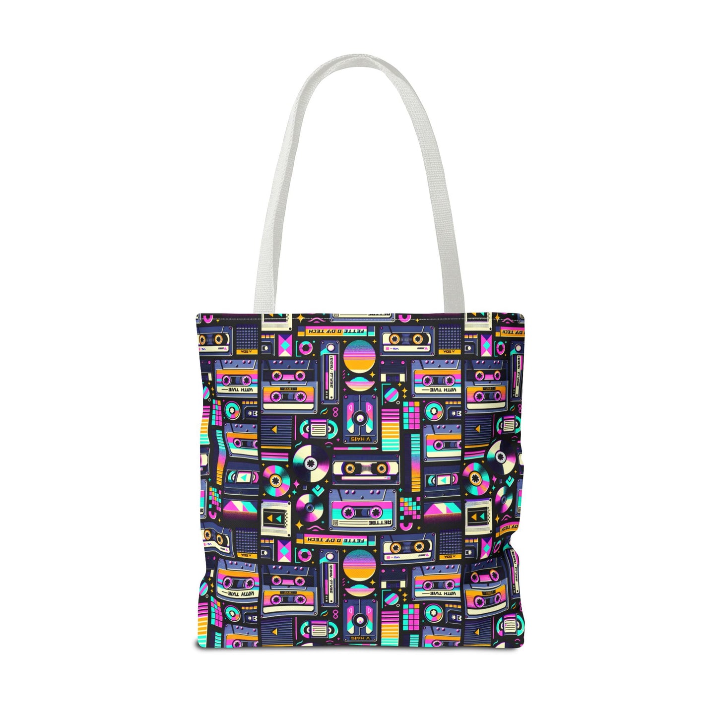 Digital Nostalgia Tech-Inspired Retro Fusion Tote Bag - 8404 Design-48