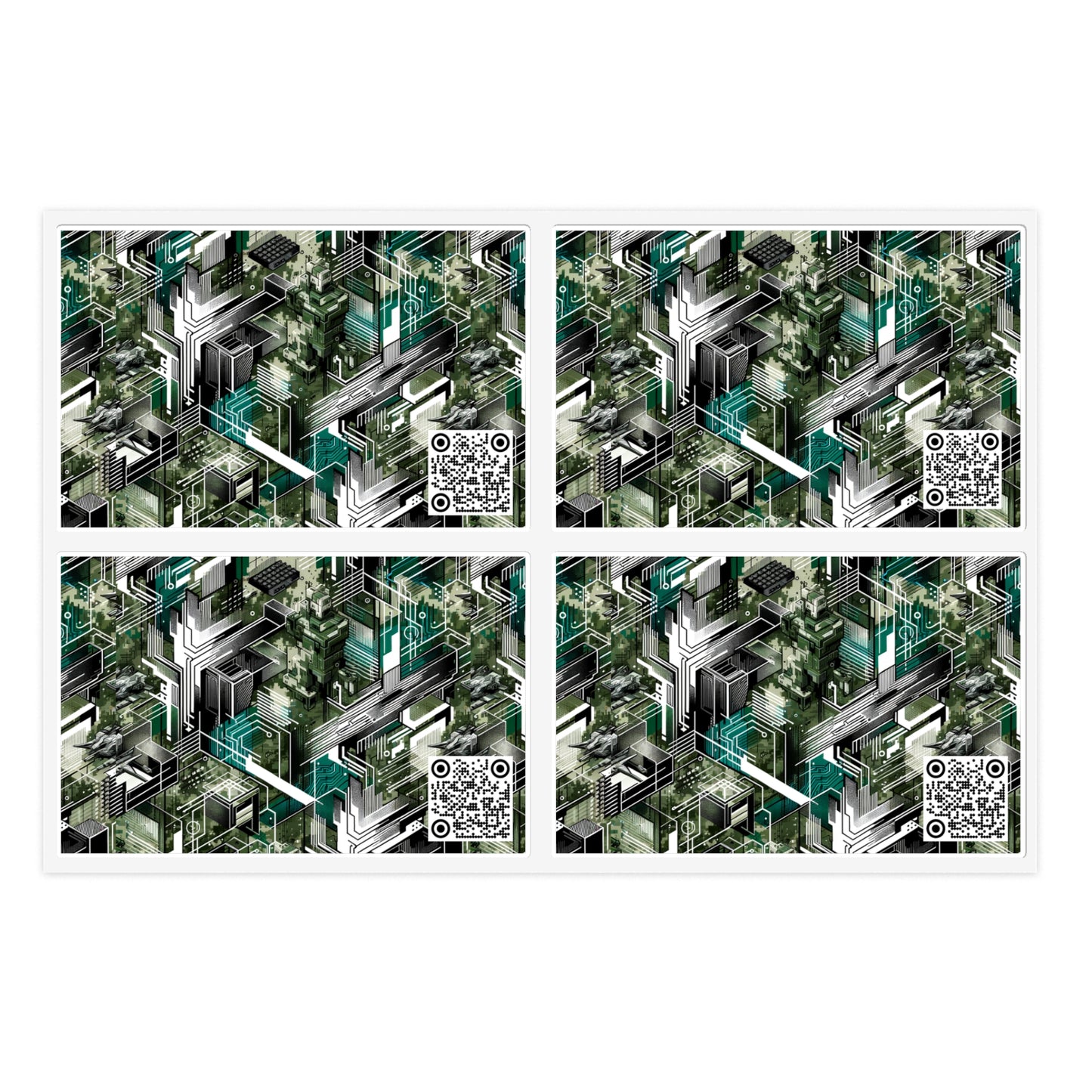 Tech Camo Fusion Tech-Forward Streetwear With a Futuristic Edge Sticker Sheets - 8404 Design-64
