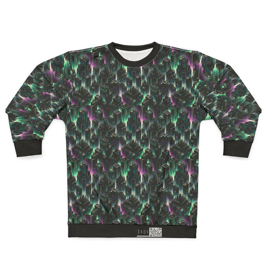Tech Noir Aesthetics Tech-Forward Urban Dystopia Sweatshirt - 8404 Design-44