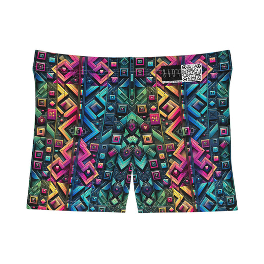Tech-Inspired Graphics Cyberpunk Cool Women's Shorts - 8404 Design-58
