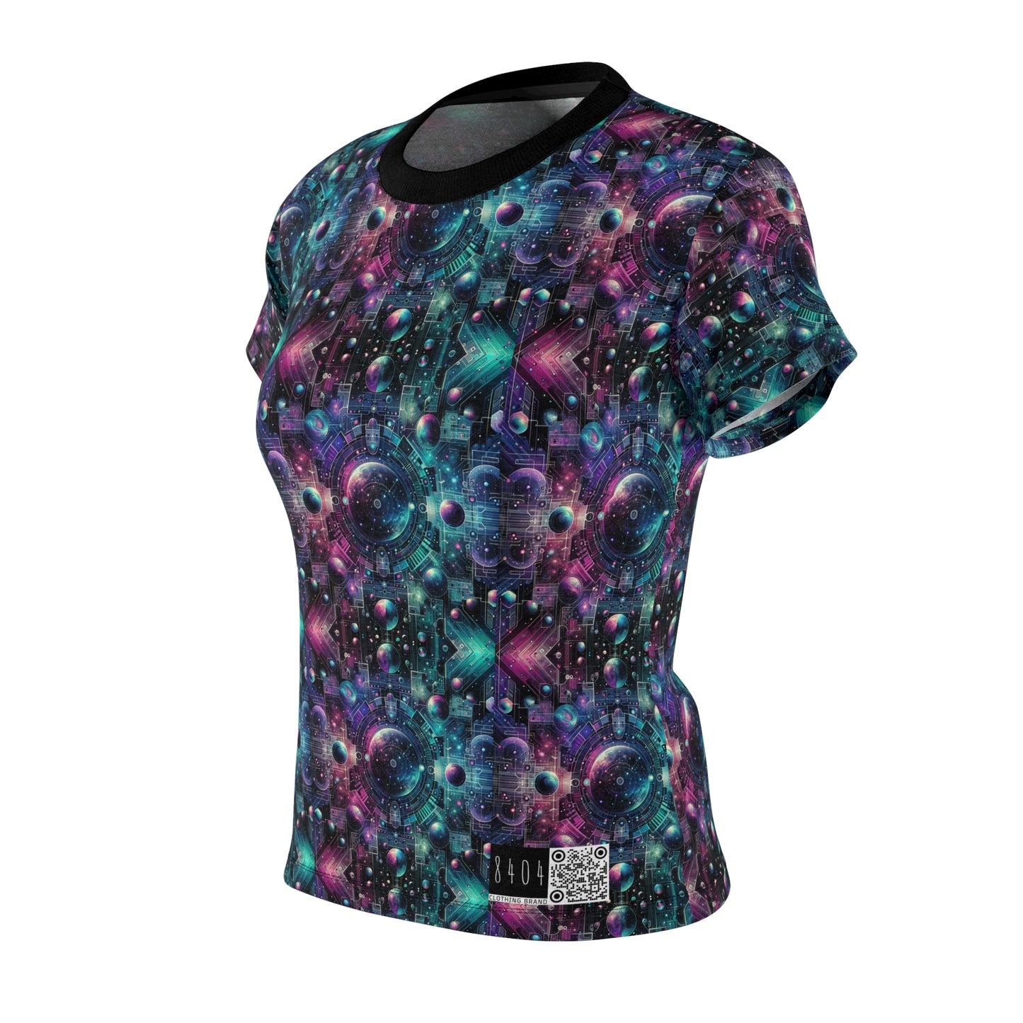 Galactic Hues Tech-Forward Cosmic Fusion Women's Cut & Sew Tee - 8404 Design-59