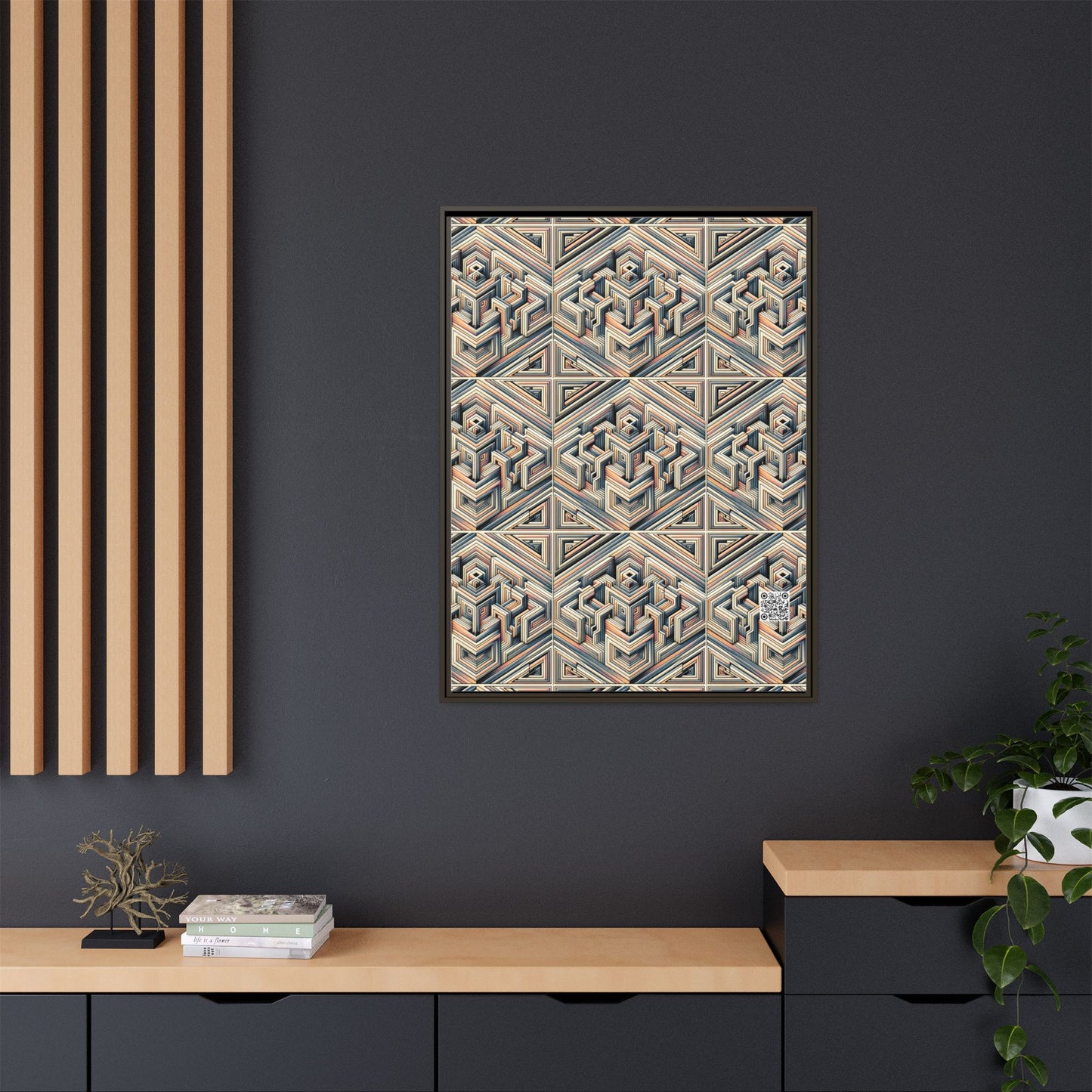 Tech Illusion Graphics Futuristic Artistry Matte Canvas, Framed (multi-color) - 8404 Design-52 A