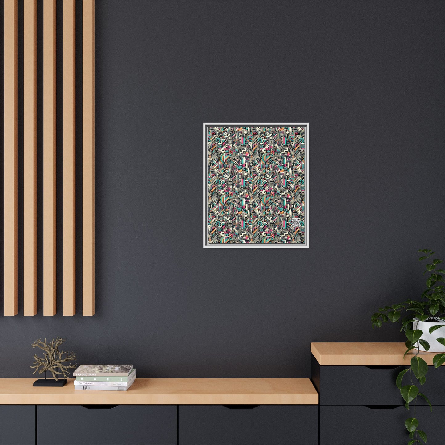 Digital Street Art Urban Street Style Matte Canvas, Framed (multi-color) - 8404 Design-74 B