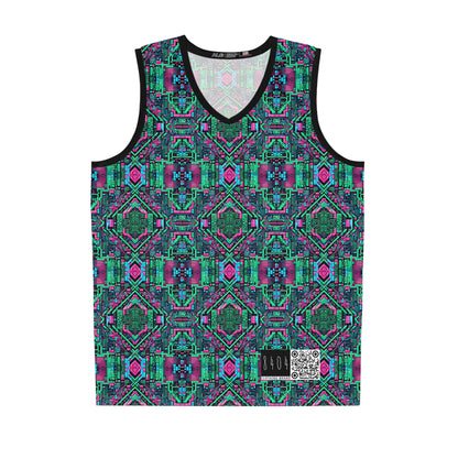 Digital Glitch Vibes Tech-Inspired Streetwear Basketball Jersey - 8404 Design-71