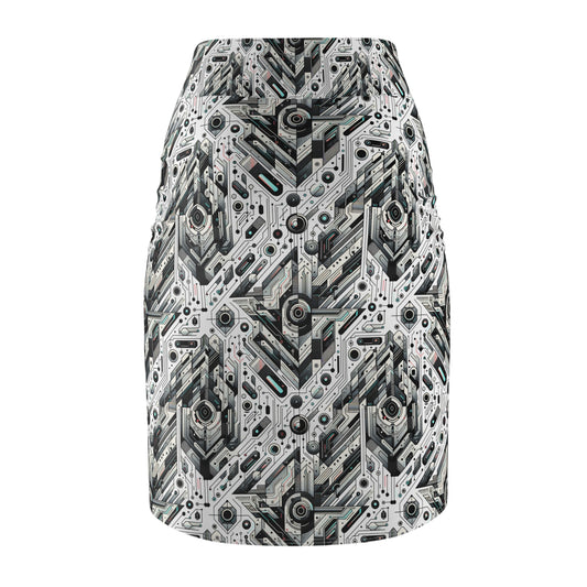 Tech-Infused Streetwear Tech-Forward Minimalism Women's Pencil Skirt - 8404 Design-51